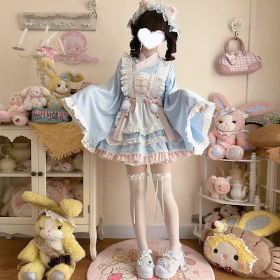 二次元 かわいい オリジナルデザインナースLolita和風メイドワンピース夏