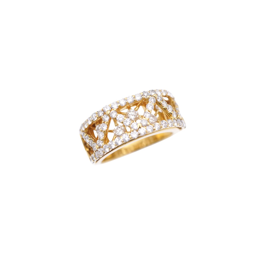 新品同様 ダイヤ1.40ct K18YG リング・指輪 K18イエローゴールド/ダイヤモンド 11.5号 ゴールド 0069【中古】 レディース