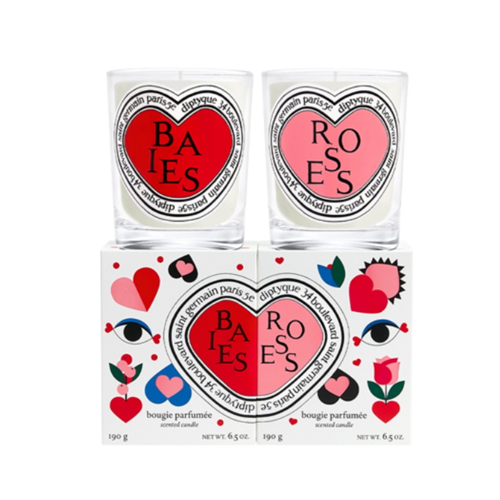 【国内百貨店】ディープディックバレンタインキャンドル190gリミテッドデュオセット（ベイ＆ローズ）