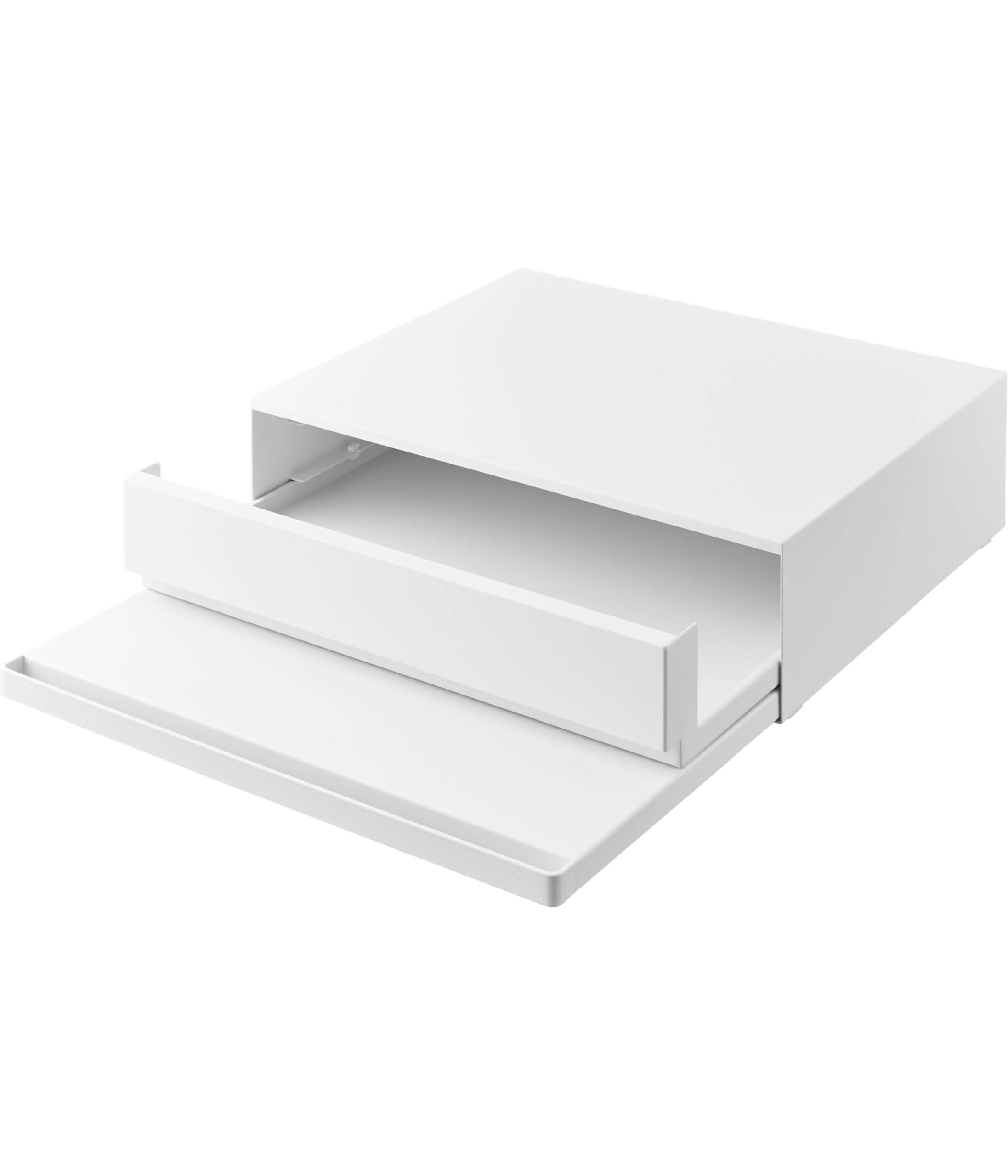 山崎実業(Yamazaki) 【 完成品 ストッパーのみ要取付 】 ツーウェイ キッチン 家電下引き出し ＆ スライドテーブル ホワイト 約W45×D39.3～64×H13.5cm タワー tower