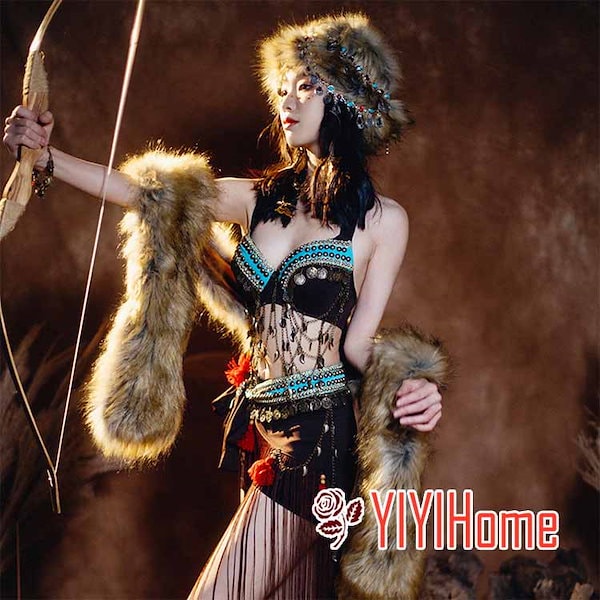 【ほぼ新品】yanyuk ベリーダンス衣装 Qoo10] 高級 ベリーダンス ダンス衣装 セット