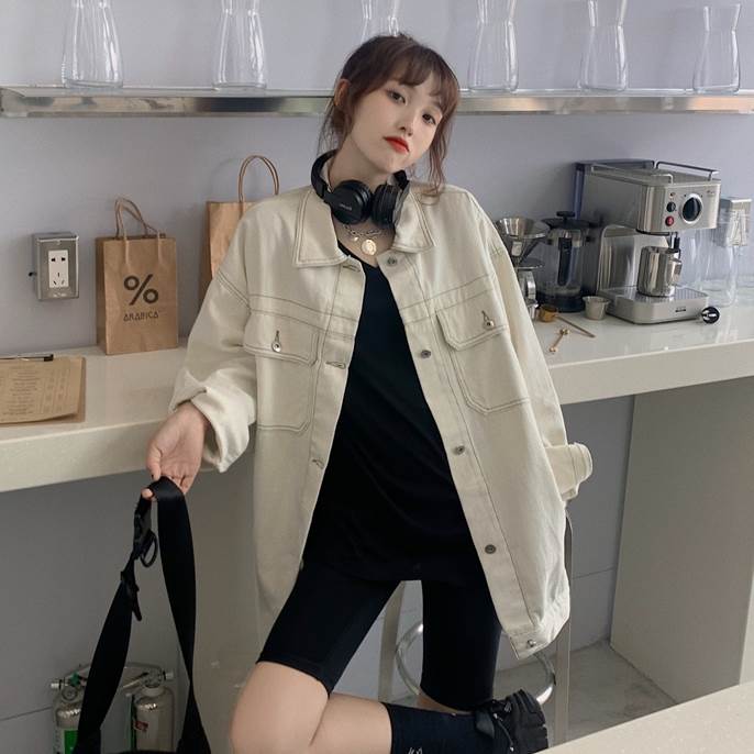 アウター デニム ジャケット レディース 人気 Gジャン 長袖 オーバーサイズ ビック シルエット ロング メンズライク ボーイッシュ こなれ感 襟付き ボタン ルーズ ストリート 大人可愛い 韓国