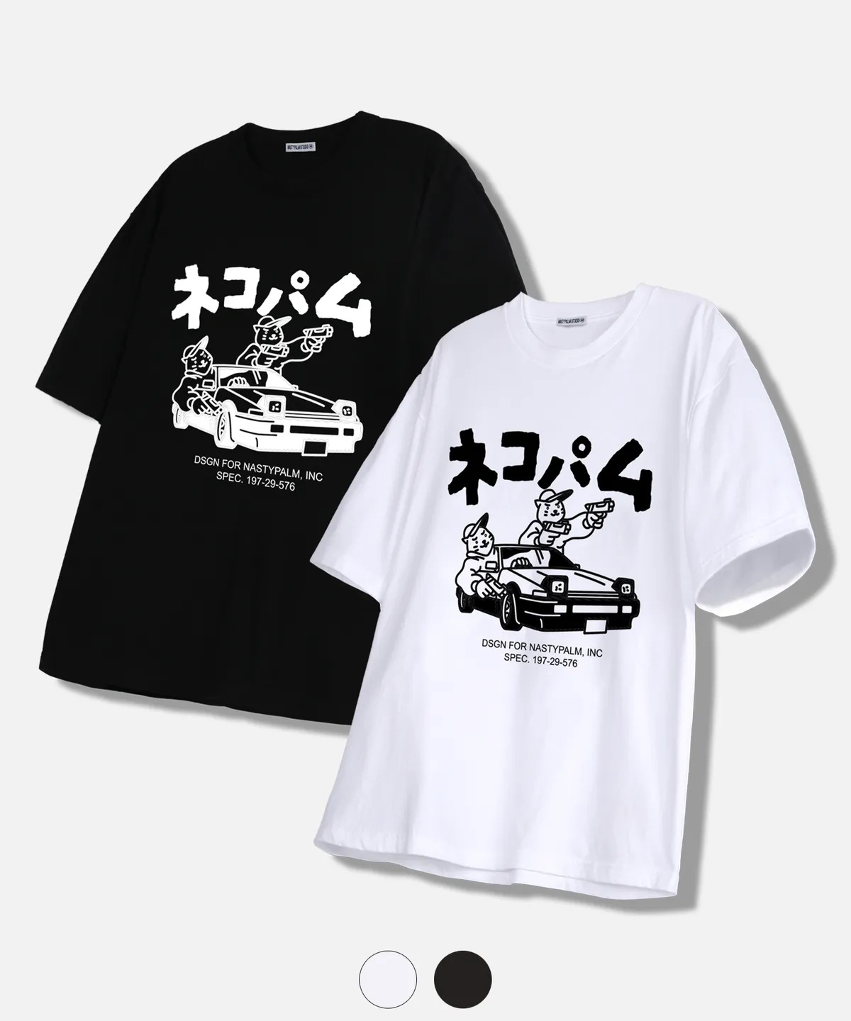 ネコファーム ガイズ オーバーフィット 男女共用 カップル 半袖 Tシャツ 2Color 韓国の人気ファッションブランド