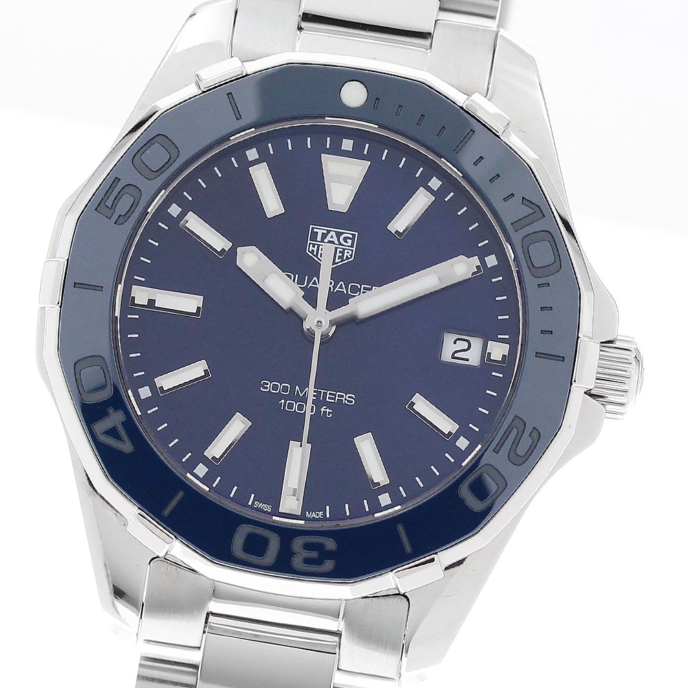 タグホイヤー TAG HEUER WAY131S アクアレーサー デイト クォーツ レディース 美品 保証書付き_947120【中古】