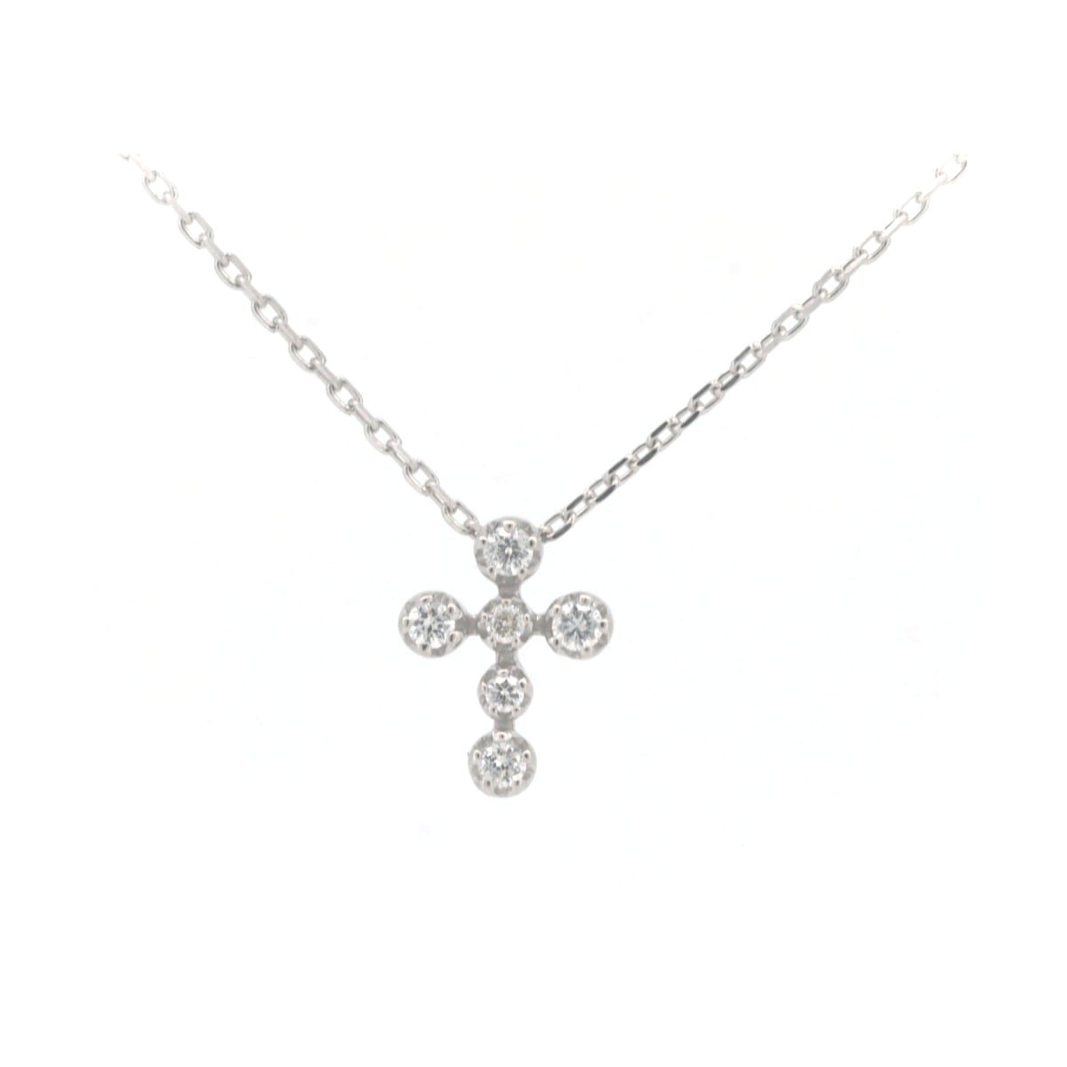 今季一番 0.10CT ネックレス クロス JEWELRYダイヤモンド STAR K18WG