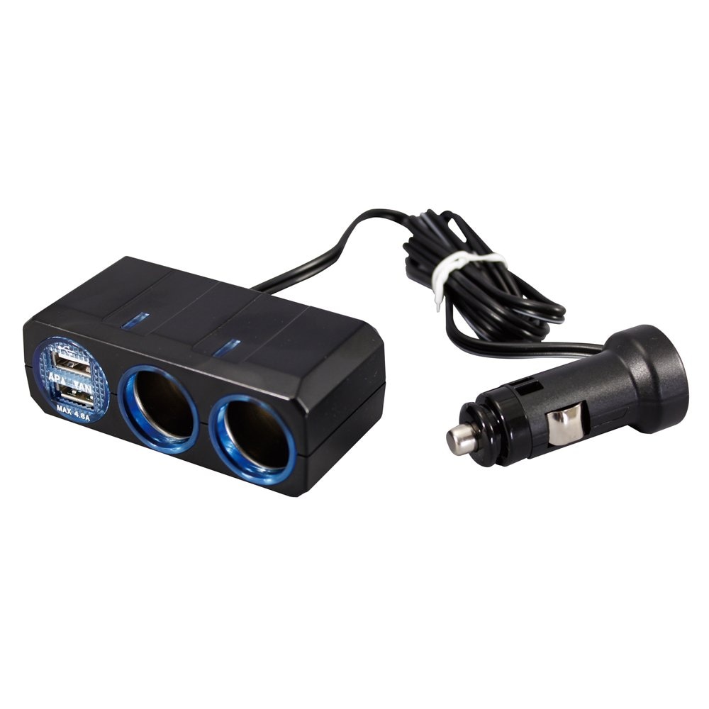 槌屋ヤック(Tsuchiya Yac) 車内用品 ソケット分配器 リングライトソケット ツイン 2口USB 4.8A PZ-711