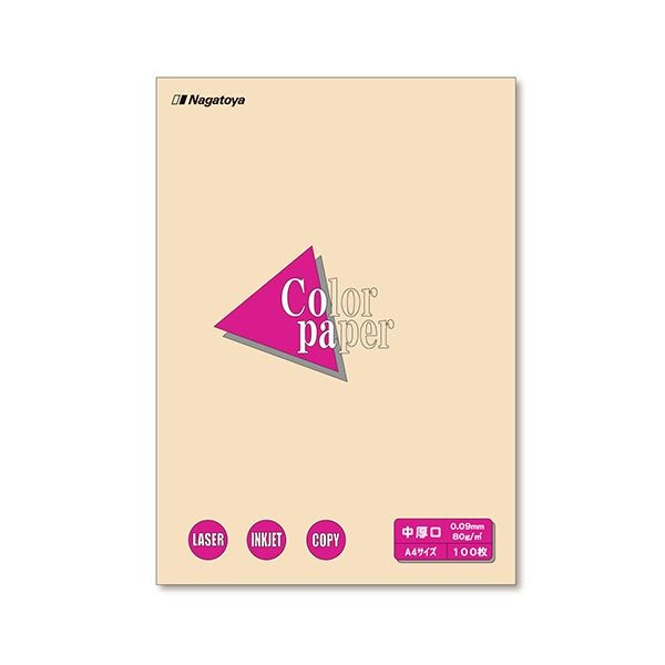 (まとめ) 長門屋商店 Color Paper A4 中厚口 アイボリー ナ-3215 1冊(100枚) (×30セット)