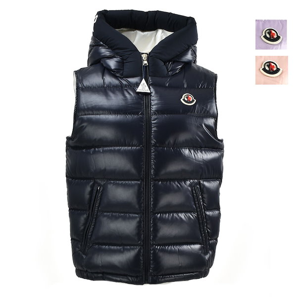 モンクレール ダウンベスト レディース ジレ アウター ダークネイビー ピンク パープル MONCLER MONTREUIL[1a00101]