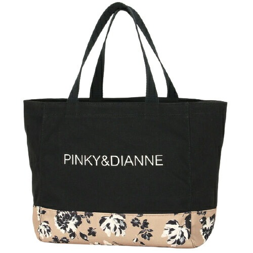 バッグ トートバッグ カバン レディース ブランド 大容量 軽量 肩掛け 無地 通学 通勤 花柄 ベージュ/ネイビー フラワーサイン2 PDLHZAH1