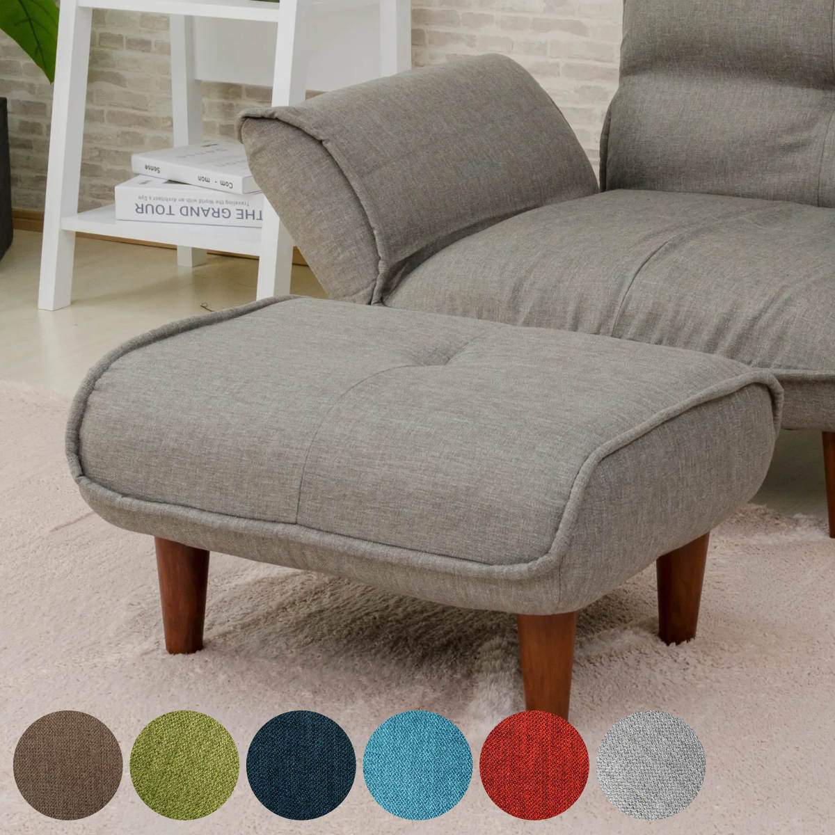 オットマン 座面高30.5cm タスク 足置き スツール サイドテーブル ファブリック ポケットコイル シンプル 北欧風 モダン 日本製 完成品