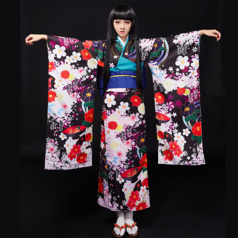 [今日は安い-出荷が早い]地獄少女 閻魔あい 着物 コスプレ衣装 ハロウィン コスチューム品質良い 店舗お勧め