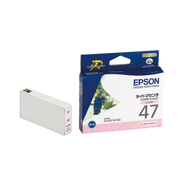 （まとめ） エプソン EPSON インクカートリッジ ライトマゼンタ ICLM47 1個 (×4セット)