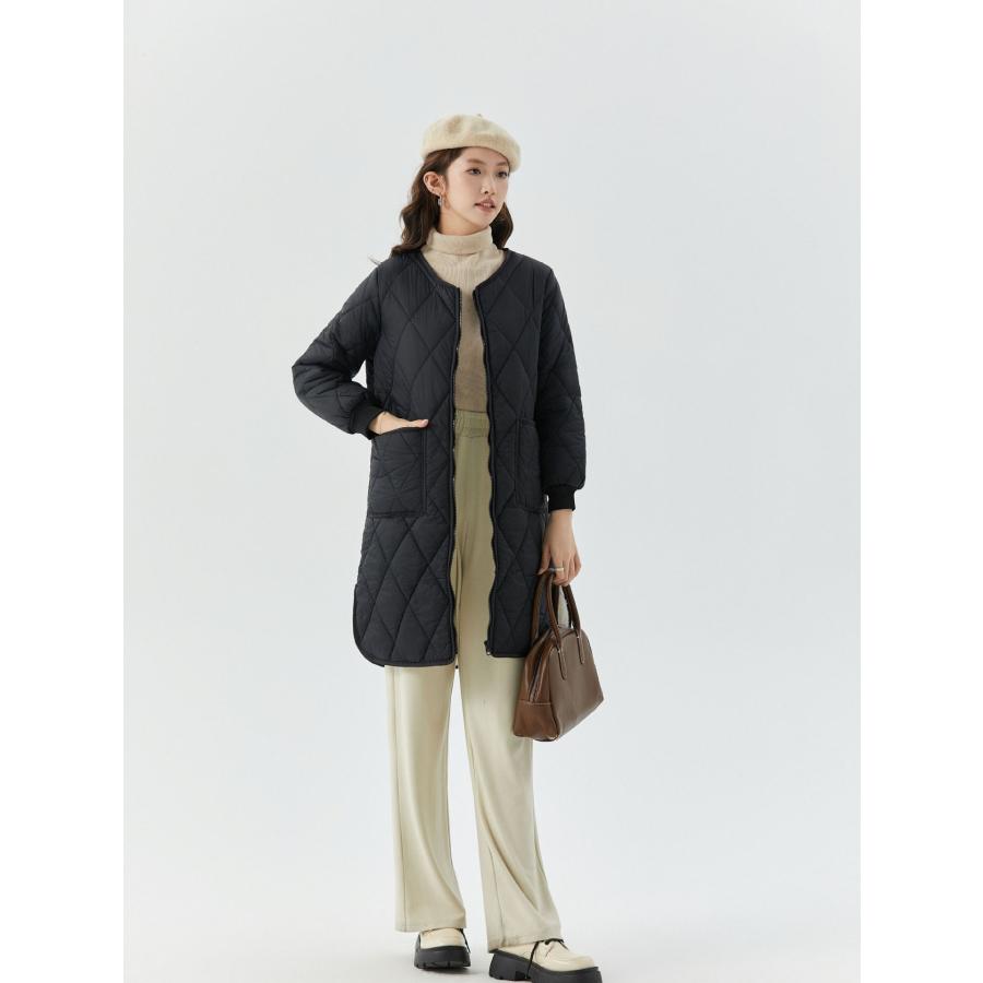 裏ボア キルティング コート アウター レディース 秋 冬 キルティングコート ロングコート 防寒 中綿コート ベンチコート M L LL 3L 4L 5L 大きいサイズ