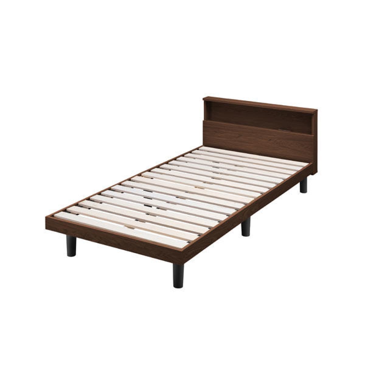 【I】【代引不可】 アイリスオーヤマ すのこベッド シングル SNB-Sブラウン 通気性 2口コンセント付 ヘッドボード 【北海道・沖縄・離島不可】【代引不可/沖縄・離島不