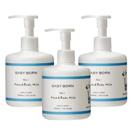 BABY BORN ベビーボーン Face & Body Milk 3個セット ベビーローション 乳液 無添加 300ml 赤ちゃん 子供 東原亜希 高橋ミカ