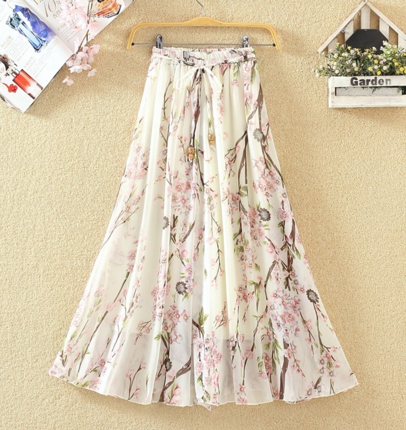 スカート デート フレアスカート ロング丈 シフォン 可愛い きれいめ 上品 おしゃれ かっこいい 可愛い ラブリー キュート ガーリー クール モード系 セクシー エレガント 存在感