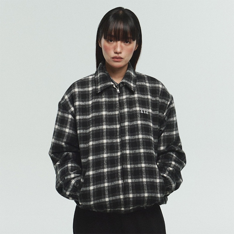 ITZAVIBE☆ITZ MINI LOGO CHECK JAR BLOUSON JACKET ITZ MINI LOGO CHECK JAR BLOUSON JACKET - ITZAVIBE | 60