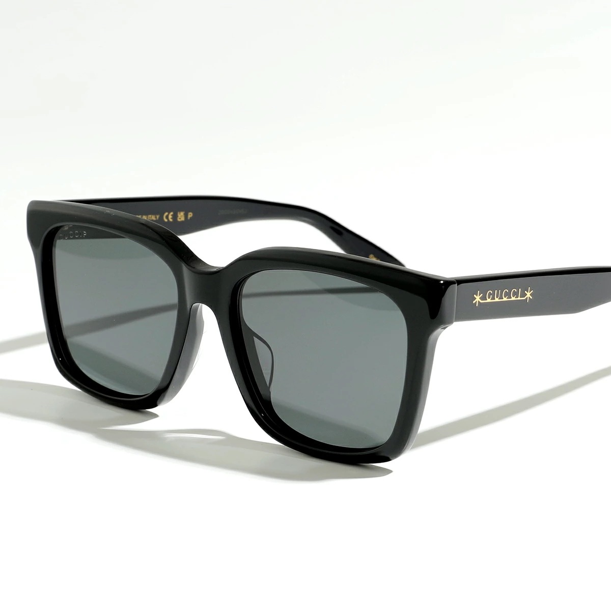 GUCCI グッチ サングラス GG1175SK メンズ スクエア型 アジアンフィット メガネ 眼鏡 ロゴ アイウェア 001/Black-Black-Grey
