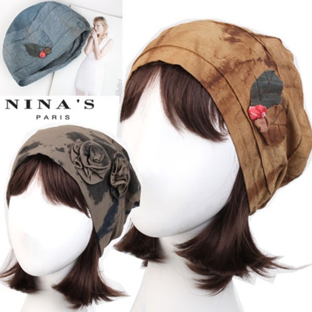 (Ninas Paris) コットンナチュラル染色_ハンドメイドビーニーフード (1SS120) 4,868円