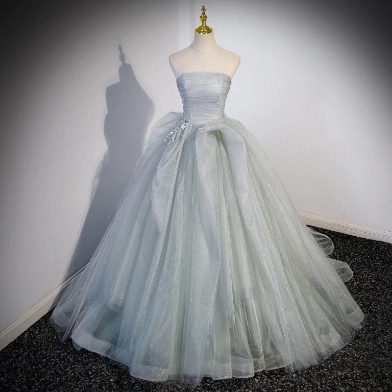 ドレス ワンピース チューブトップ チュール 発表会 結婚式 ドレス お呼ばれパーティー ドレス