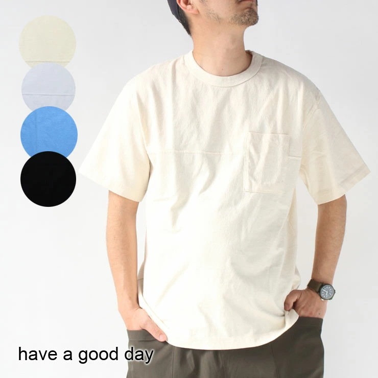 メンズ Tシャツ 大きいサイズ メンズ レディース 日本製 have a good day S/S ポケット tシャツ 半袖 キャンプ ファッション アウトドアブランド UV ケア 半袖 春 夏 春