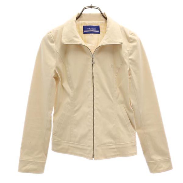 バーバリーブルーレーベル 日本製 三陽商会 ストレッチ ジャケット 38 アイボリー BURBERRY BLUE LABEL レディース