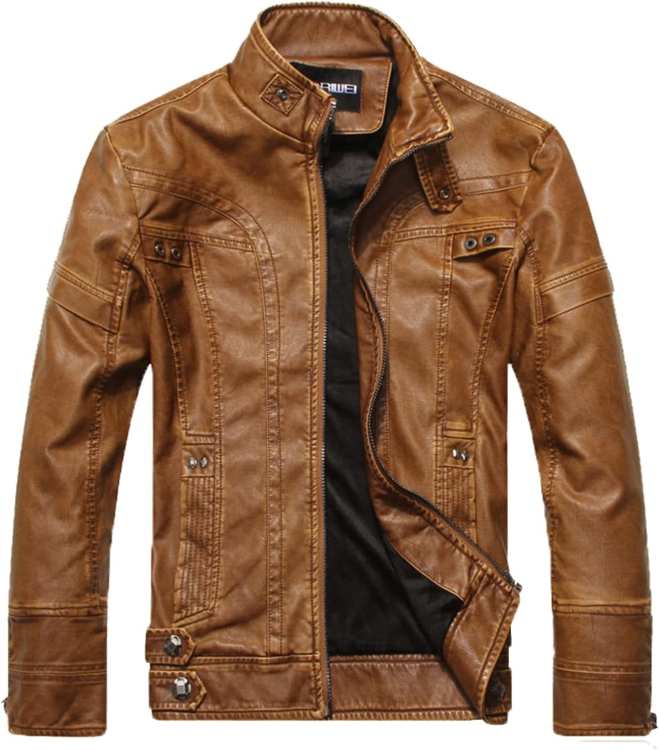 ライダースジャケット メンズ PUレザージャケット 革ジャン カジュアル 立ち襟 ジャンパー 防寒コート 防風 ジップアップ ブルゾン おしゃれ 大きいサイズ バイクジャケット デイリー キャンプ バ