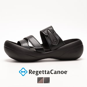RegettaCanoe CJBF5137A サンダル メンズ ベルクロサンダル 厚底 コンフォートサンダル 履きやすい 歩きやす 疲れない おしゃれ シンプル カジュアル 通気性 軽量 黒 ブラック