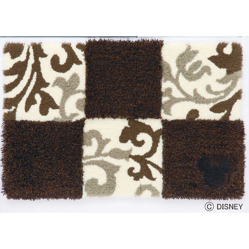 スミノエ　玄関マット ミッキー/チェッカーボード(50×80cm/ブラウン)