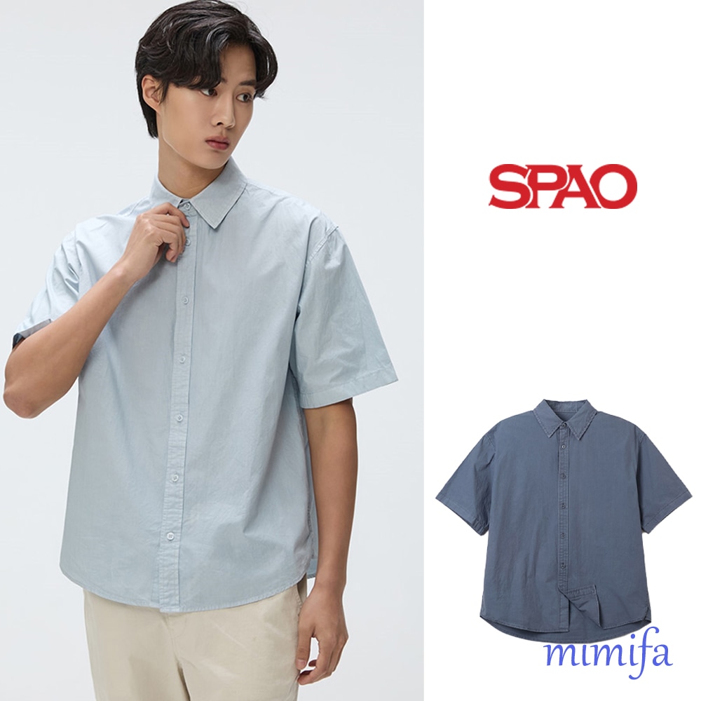 [SPAO] Washed-out short-sleeved Shirt