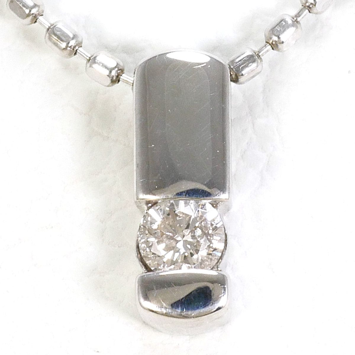 K18 18金 WG ホワイトゴールド ネックレス ダイヤモンド 0.05 ct 総重量約1.3g 約40cm 中古