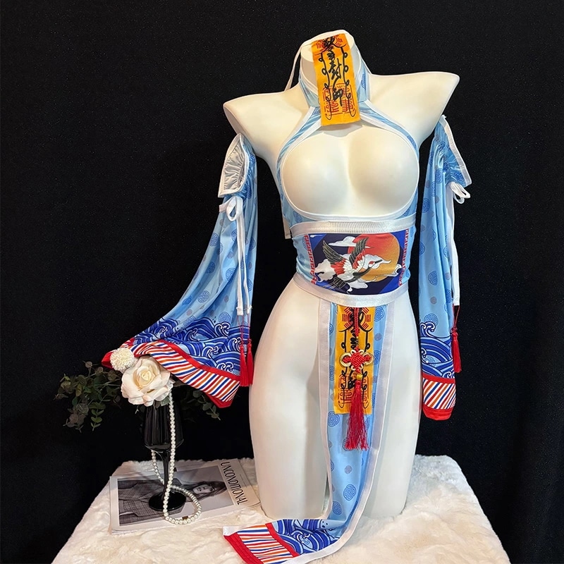 SENMHS キョンシー コスプレ 仮装 中国 ゾンビ ホラー セクシー チャイナ ランジェリーコスチューム 下着 小悪魔 コスプレ
