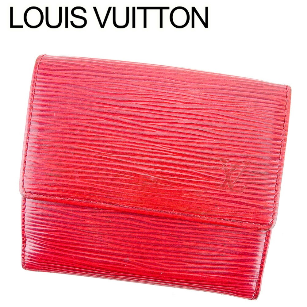 Wホック 財布 三つ折り エピ ポルトモネビエカルトクレディ レッド 中古