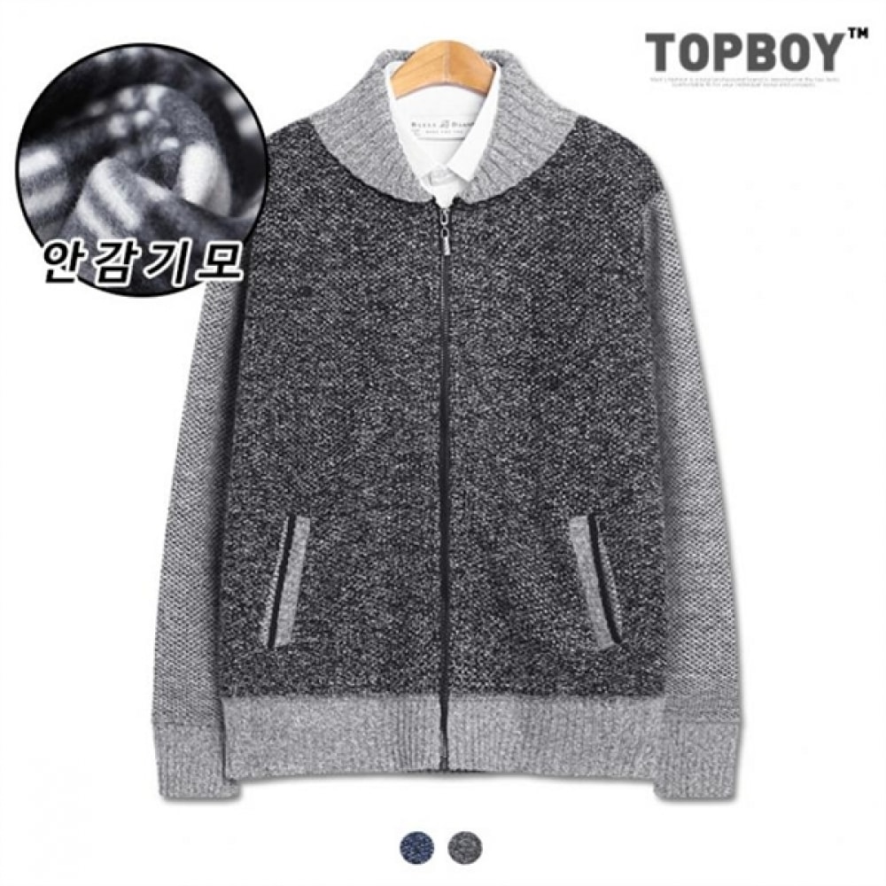 (トップボーイ) ボカシ 160K カラーニットジップアップカーディガン (PK003)