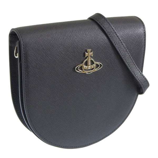 ヴィヴィアンウエストウッド バッグ レディース ショルダーバッグ ブラック SAFFIANO SADDLE CROSSBODY 43030097L001NN402 VIVIENNE WESTWOOD