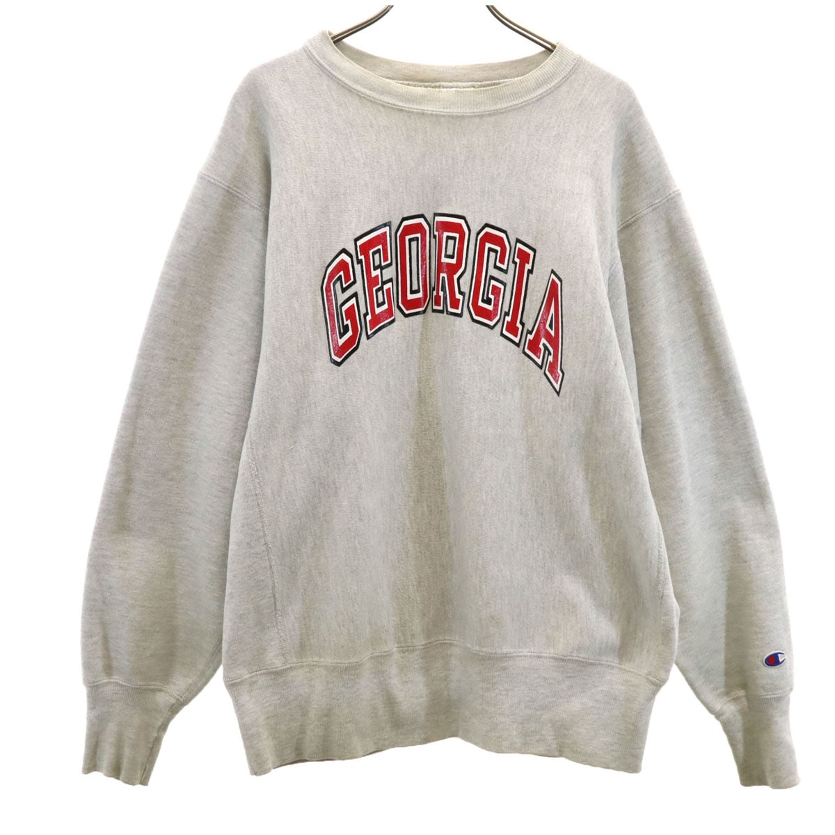 90s USA製 リバースウィーブ オールド 刺繍タグ 長袖 スウェット トレーナー L グレー 裏起毛 メンズ 古着 12,373円