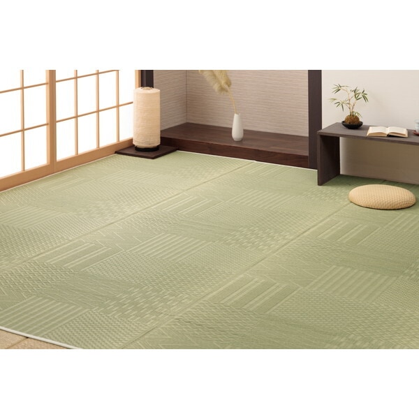 1031360010602 上敷き い草カーペット 市松模様 和室 約261×352cm 江戸間6畳 メーカー直送