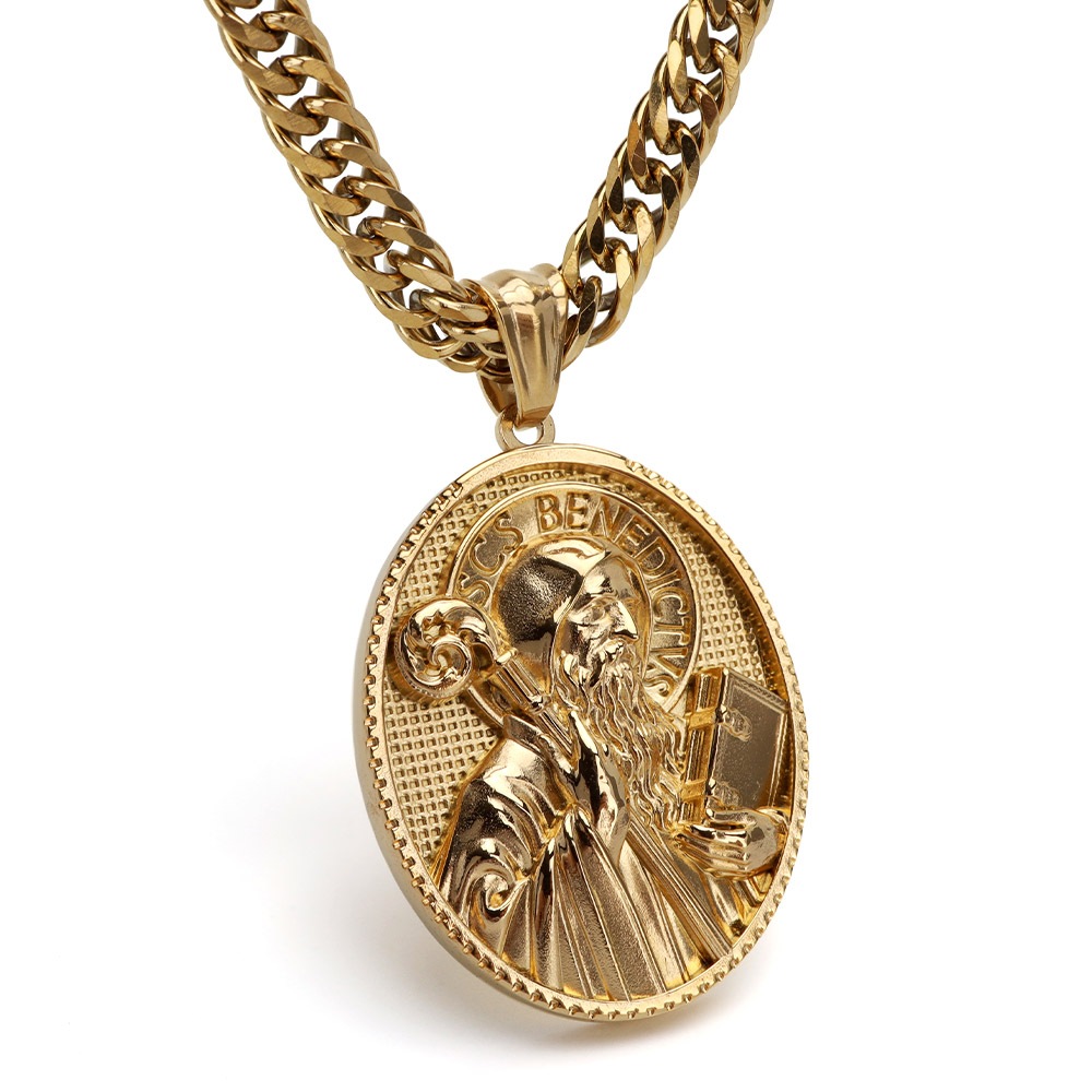 ステンレス メダイネックレス ダブル喜平 [n1035]