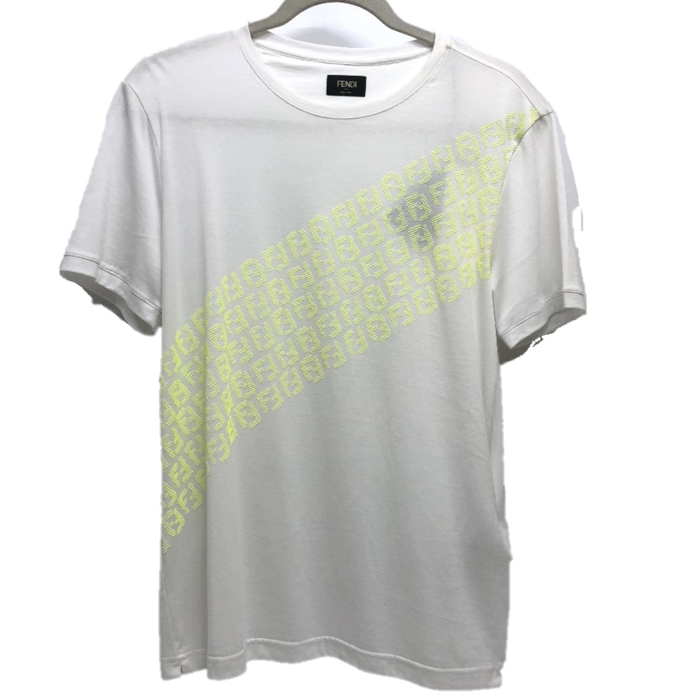 半袖Ｔシャツ FY0894 FFロゴ アパレル トップス コットン ホワイト×イエロー