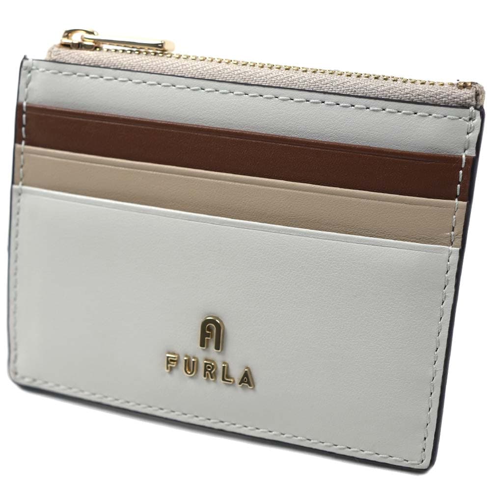 フルラ ミニ財布 カードケース コインケース 小銭入れ カメリア レディース レザー FURLA CAMELIA MARSHMALLOW+GRANO+COGNAC h WP00388-BX0184-3