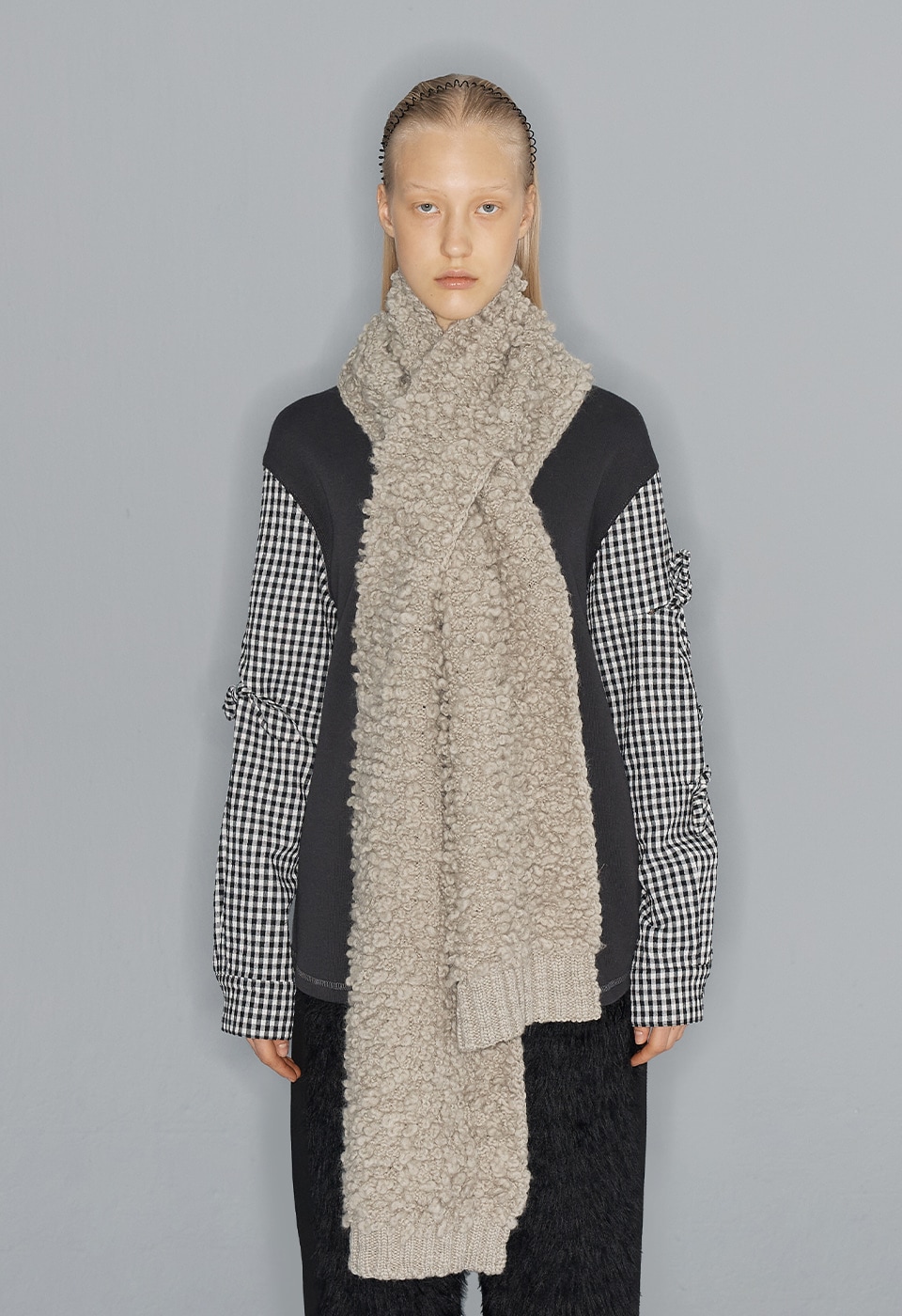 【OPEN Yy】 LOOPY SLOT KNIT SCARF : 2COLORS