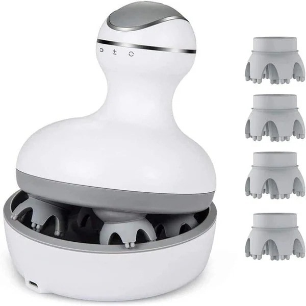 頭皮マッサージ 電動頭皮ブラシ 3D指圧揉捏 ヘッドマッサージ マッサージャー ヘッド 首