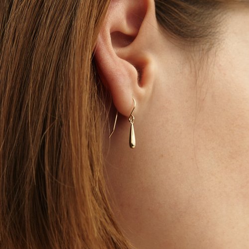 LUNNE 14k レインドロップフックピアス 14K ゴールド #LCE06