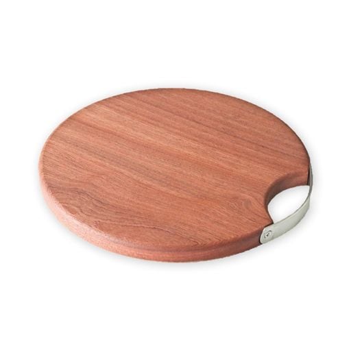 J-KITCHENS アウトドア こだわり 木製 まな板 丸 S 金具付 Φ27X2CM