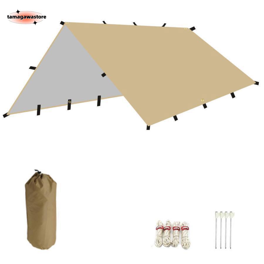 【即納】レクタタープ　タープ キャンプタープ 天幕 日除けシェード サンシェルター 210T素材 19箇所ループ 軽量 防水 日除け 遮光遮熱　3× 4ｍ　専用収納バック付き
