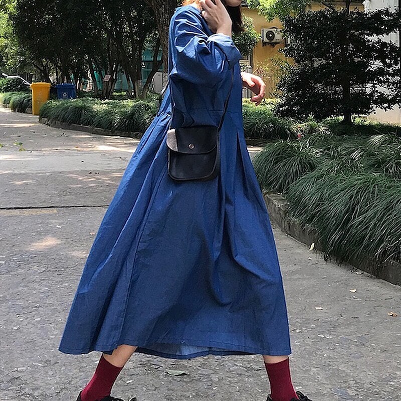 ワンピース 長袖 春 秋 カジュアル かわいい ロング aライン A