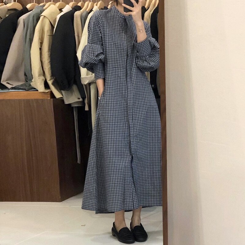 ワンピース 長袖 春 夏 きれいめ カジュアル かわいい フォーマル aライン シャツワンピース マキシ Aライン ワンピドレス ロング ロング丈 9分丈 アンクル丈 七分袖 ぽわん袖 ボリューム袖