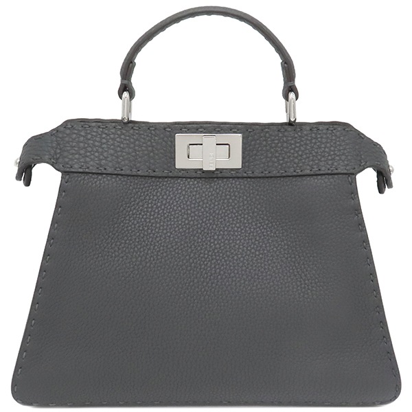 フェンディ FENDI 2WAYバッグ ピーカブー アイシーユー スモール ローマンレザー アスファルト シルバー金具 バイカラー セレリア ハンドバッグ ショルダー 8BN327 【保存袋】【中古】