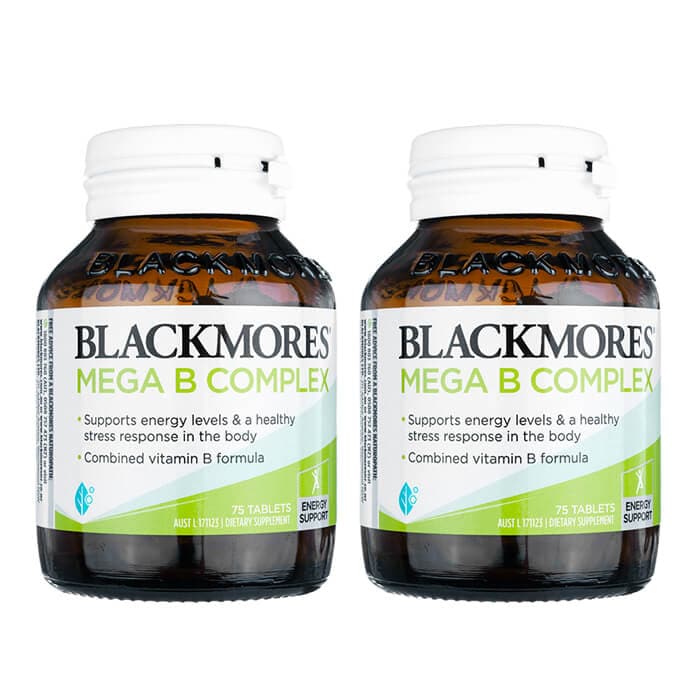 メガBコンプレックス 75錠 2本 ブラックモアズ Blackmores Mega B Complex ビタミンB群 海外直送 国際郵便発送 日時指定不可