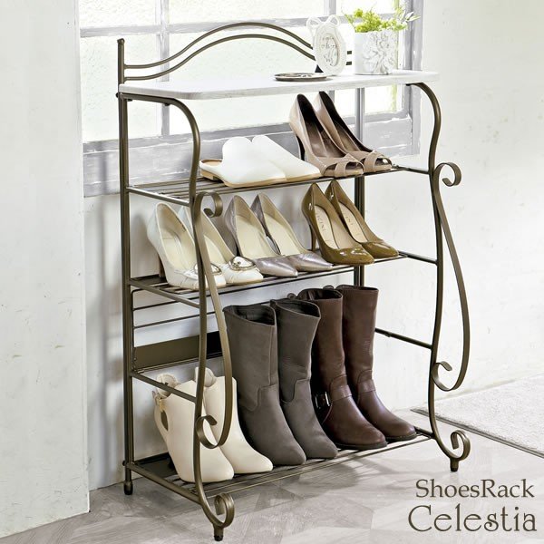 下駄箱 靴収納 シューズラック 4段 最大12足収納 ブーツ対応 玄関収納 スリッパ収納